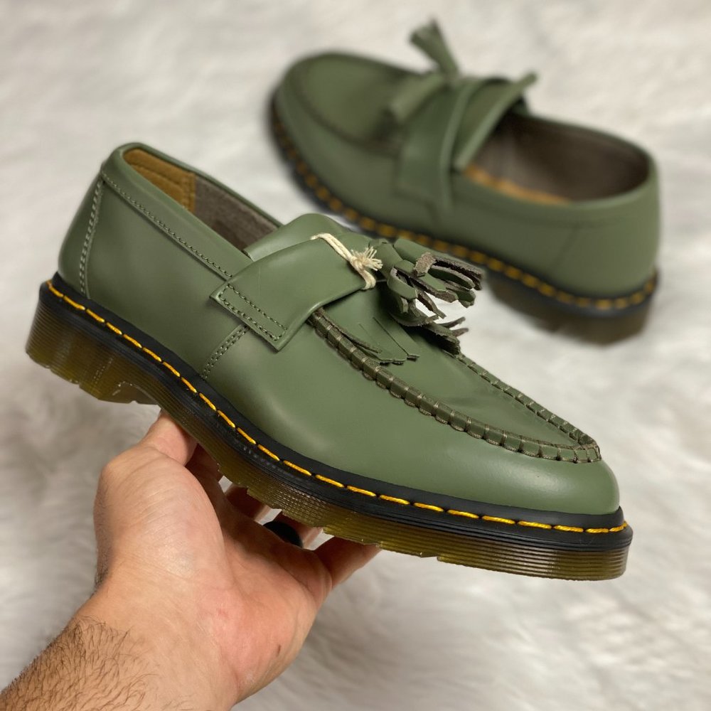 Dr Martens Adrian Mens Oxford Leather Shoes Green DR MARTENS 033921 NEW Size 9